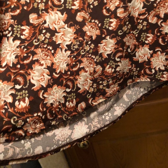 Brown Floral Top Bouse Emaline Woman 2X - Picture 3 of 6